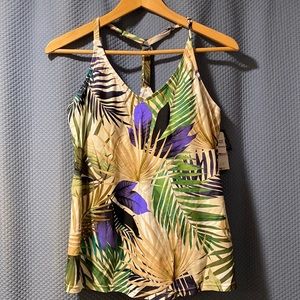 Island Escape PALM SPRINGS Printed Racer-Back Underwire Tankini Swim Top